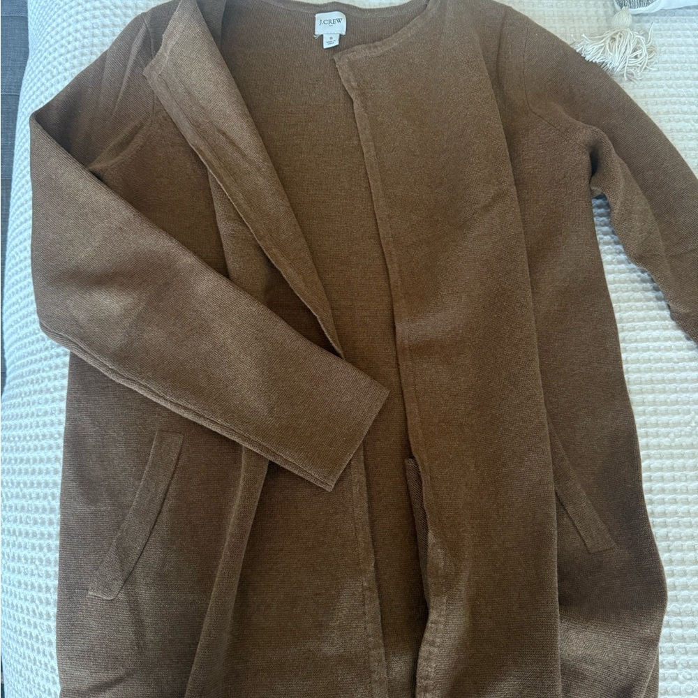 J. Crew Brown Open Front Cardigan